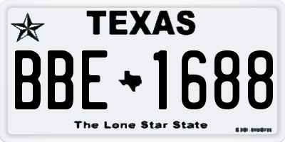 TX license plate BBE1688