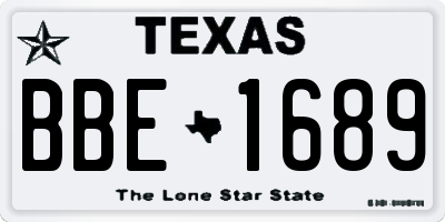 TX license plate BBE1689