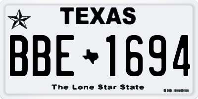 TX license plate BBE1694