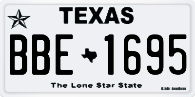 TX license plate BBE1695