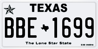 TX license plate BBE1699