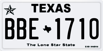 TX license plate BBE1710