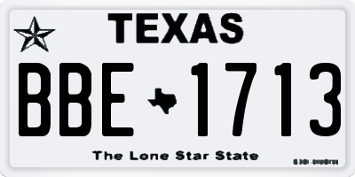 TX license plate BBE1713