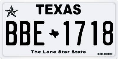 TX license plate BBE1718