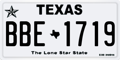 TX license plate BBE1719