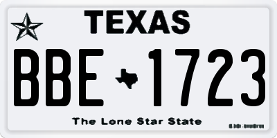 TX license plate BBE1723