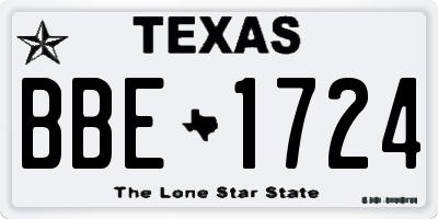 TX license plate BBE1724