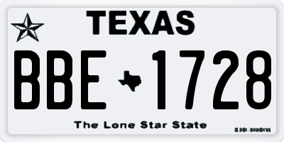 TX license plate BBE1728