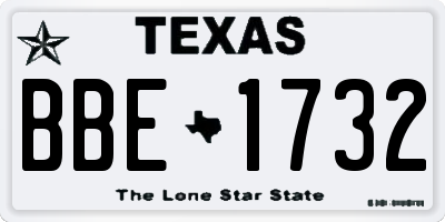 TX license plate BBE1732