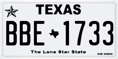 TX license plate BBE1733