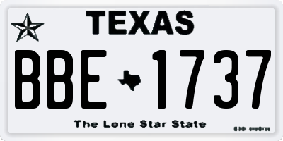 TX license plate BBE1737