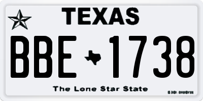 TX license plate BBE1738