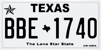 TX license plate BBE1740