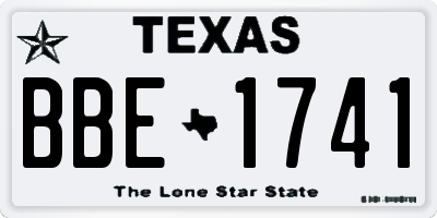 TX license plate BBE1741