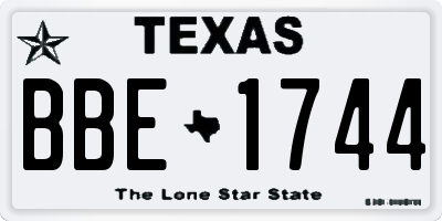 TX license plate BBE1744