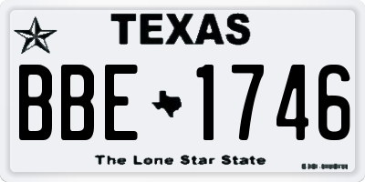 TX license plate BBE1746