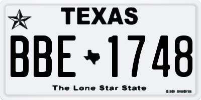 TX license plate BBE1748