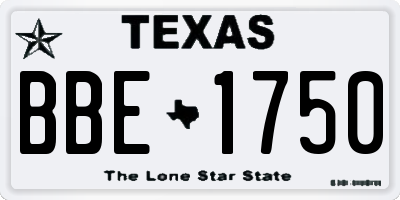 TX license plate BBE1750