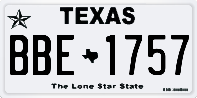 TX license plate BBE1757