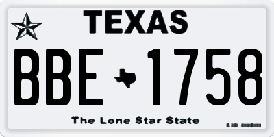 TX license plate BBE1758