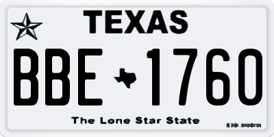 TX license plate BBE1760