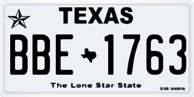 TX license plate BBE1763