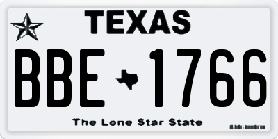 TX license plate BBE1766