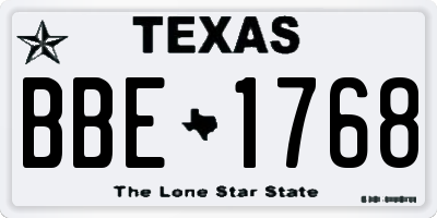 TX license plate BBE1768