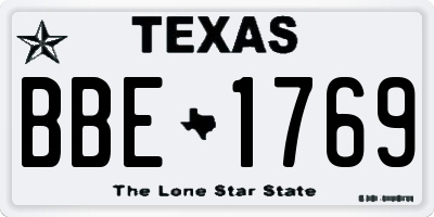 TX license plate BBE1769