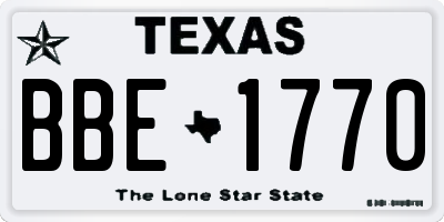 TX license plate BBE1770