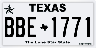 TX license plate BBE1771