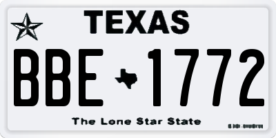 TX license plate BBE1772