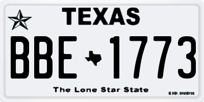 TX license plate BBE1773