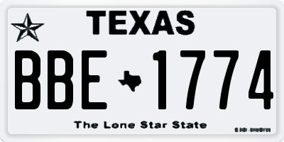 TX license plate BBE1774