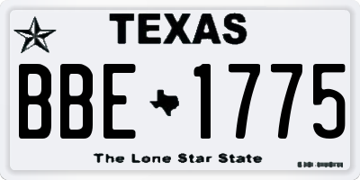 TX license plate BBE1775