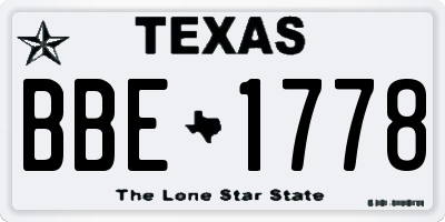 TX license plate BBE1778