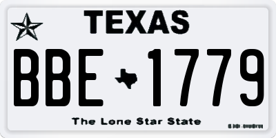 TX license plate BBE1779