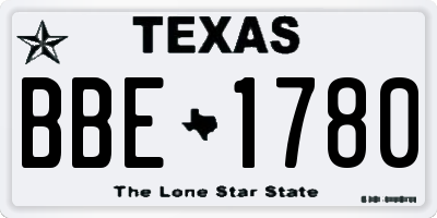TX license plate BBE1780