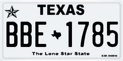 TX license plate BBE1785