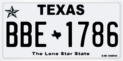 TX license plate BBE1786