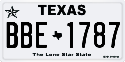 TX license plate BBE1787