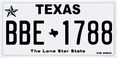 TX license plate BBE1788