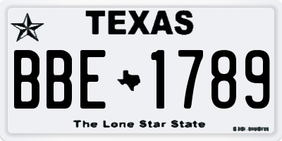 TX license plate BBE1789