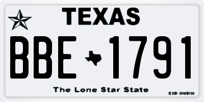 TX license plate BBE1791