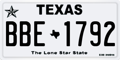 TX license plate BBE1792