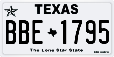 TX license plate BBE1795