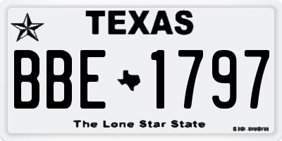 TX license plate BBE1797