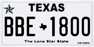 TX license plate BBE1800