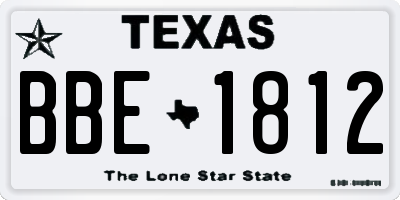 TX license plate BBE1812