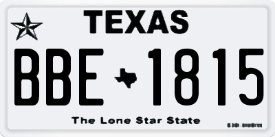 TX license plate BBE1815